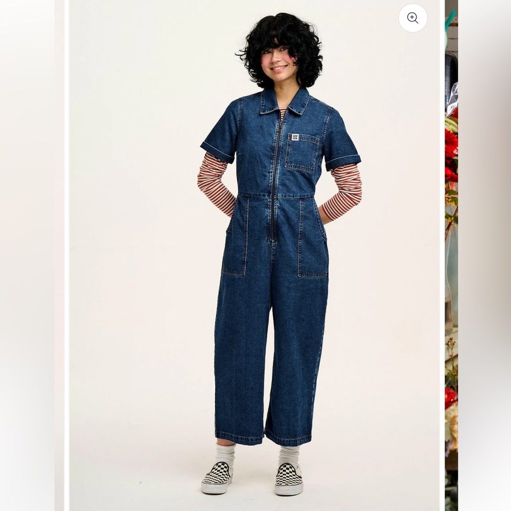 Lucy & Yak Ragan - Denim Jumpsuit in Mid Wash Blue